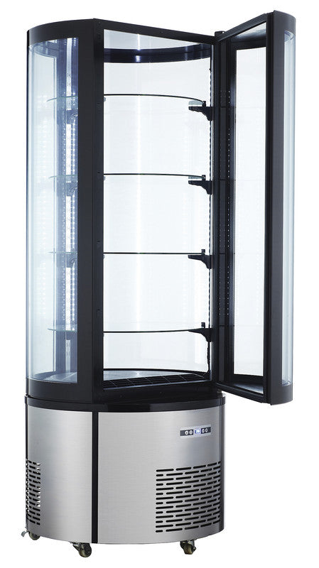 Runde Kühlvitrine - 400 Liter - Umluft - Glas - Standgerät