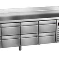 Kühltisch - 581 Liter - Tecno Line Premium - Umluft - Edelstahl AISI304 mit Aufkantung - 4 Türen