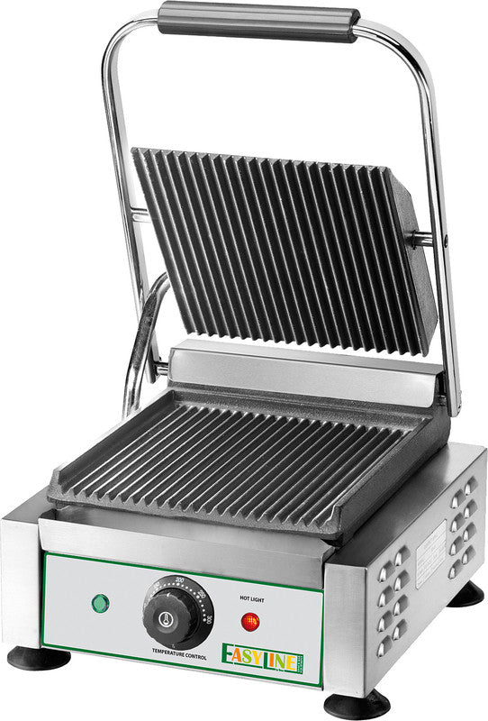 Kontaktgrill 410 x 305 x 210 / 500 - Edelstahl - Guss-Kochplatte - Made in Italy