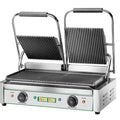 Kontaktgrill 570 x 305 x 210 / 500 - Doppel-Grill - Edelstahl - Guss-Kochplatte - Made in Italy