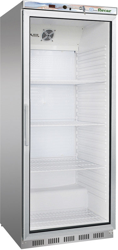 Tiefkühlschrank - 555 Liter - 1-türig - Glastür - Edelstahl