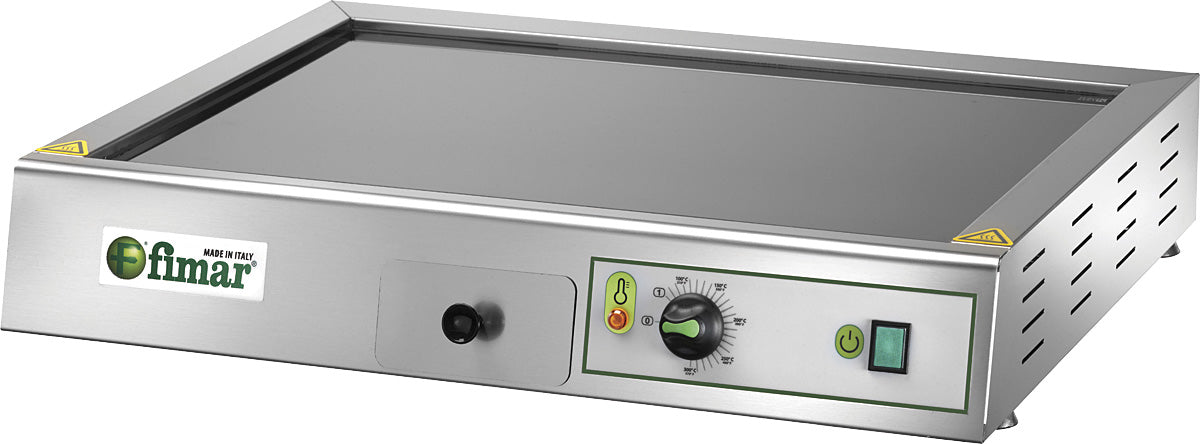 Elektro-Grillplatte Tischgerät - 2 Heizzonen 50-300°C - 400V / 6kW - 665x570x300mm - Glaskeramik Grillfläche