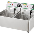 Doppel-Tischfriteuse 8+8 Liter - Profi-Ausführung - Edelstahl