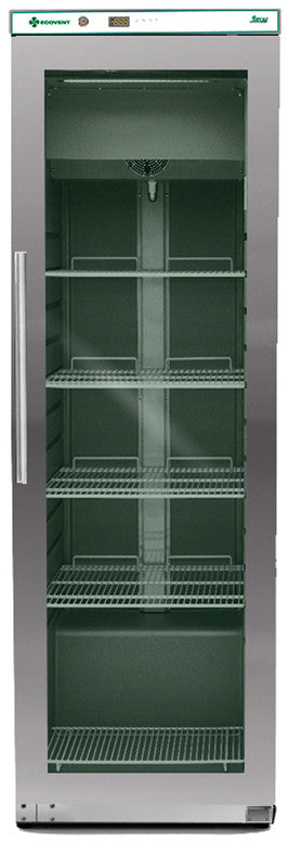 Ecovent Basic Line Kühlschrank - 300 Liter - 1-türig - Glastür - Edelstahl