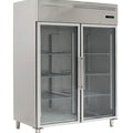 Kühlschrank mit 2 Glastüren - 1300 Liter - Edelstahl