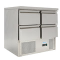 Saladette - Kühltisch Statisch GN1/1 mit 4 Schubladen - 240 Liter - Edelstahl
