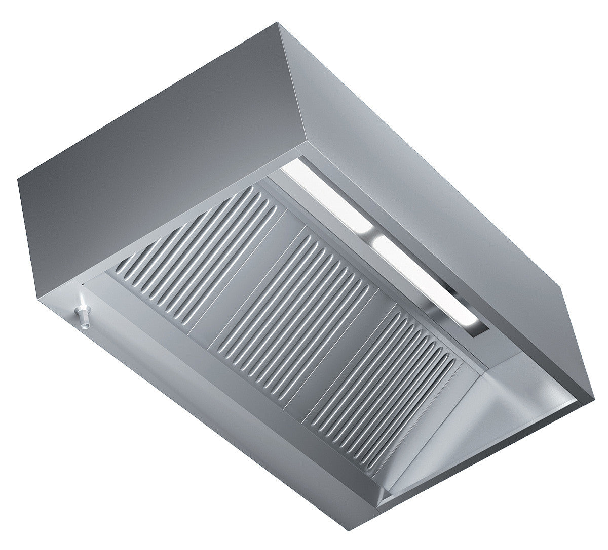 Kastenhaube  mit LED Beleuchtung - 2800 x 900 x 450 - 3200 m³/Std - Edelstahl - Made in Italy