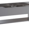 Spültisch mit 2 Becken mittig und 2 Abtropfflächen - 1800 x 700 x 850 mm - Edelstahl