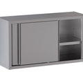 Wandhängeschrank 1800 x 400 x 650 mm - Edelstahl - Mit Schiebetüren - Inklusive Wandhalterung