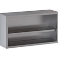 Wandhängeschrank 600 x 400 x 650 mm - Edelstahl - offen - Inklusive Wandhalterung