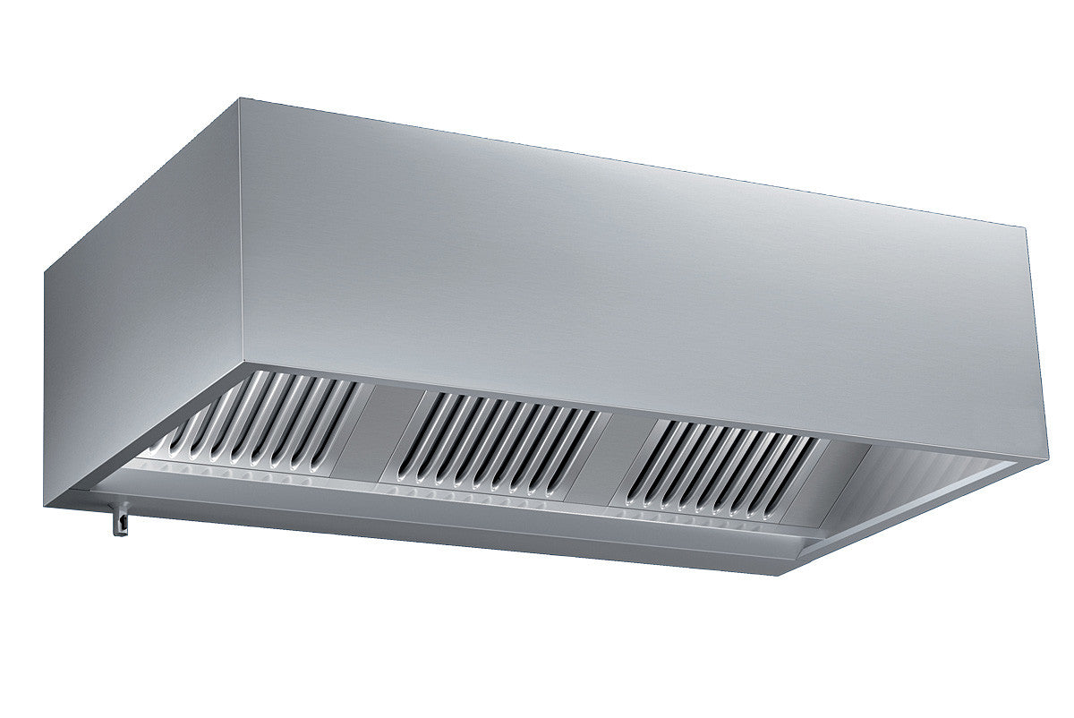 Kastenhaube mit Motor 1600 x 900 x 450 - 147W / 1800 m³/Std - Edelstahl - Made in Italy