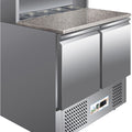 Pizzatisch - 2 Türen - Granitarbeitsplatte - 288 Liter - Statisch - Edelstahl