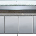 Pizzatisch - 3 Türen - Granitarbeitsplatte - 580 Liter - Umluft - Edelstahl AISI304