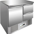 Saladette - Kühltisch Statisch GN1/1 mit 2 Schubladen - 240 Liter - Professional - Edelstahl AISI304