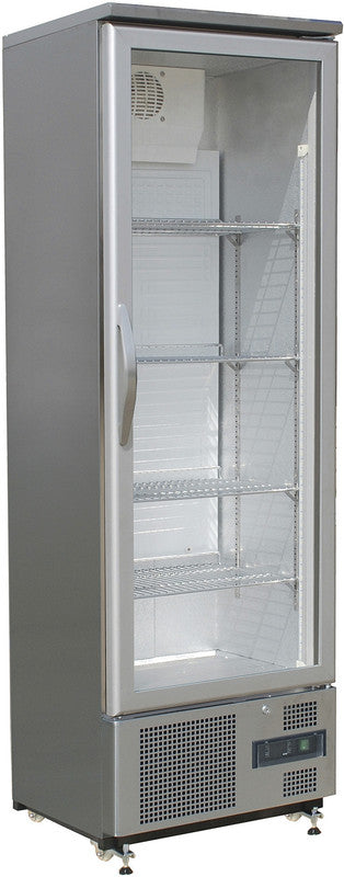 Edelstahl Getränkekühlschrank - 307 Liter - 1-türig - Glastür