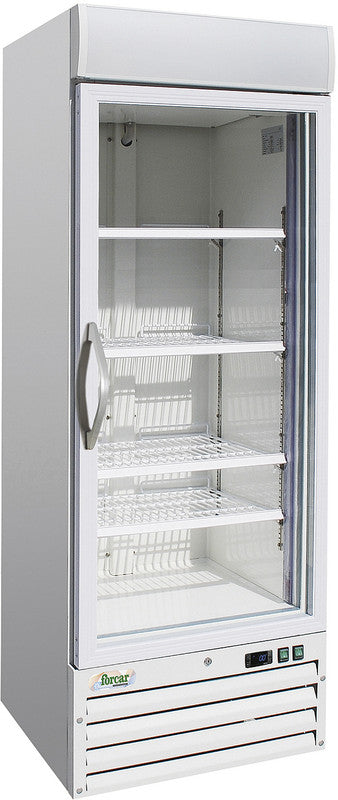 Tiefkühlschrank mit Werbetafel - 578 Liter - 1-türig - Weiss lackiert - Glastür