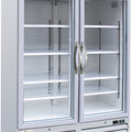 Tiefkühlschrank mit Werbetafel - 1078 Liter - 2-türig - Weiss lackiert - Glastüren