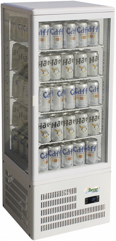 4 Seiten Kühlvitrine - 98 Liter - Umluft - Tischgerät
