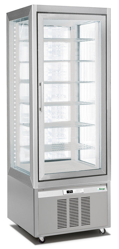 4 Seiten Tiefkühlvitrine - 420 Liter - Statisch - Aluminium
