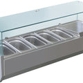 Aufsatzvitrine GN1/4 - 5 x GN1/4 Kapazität - Statisch - Edelstahl