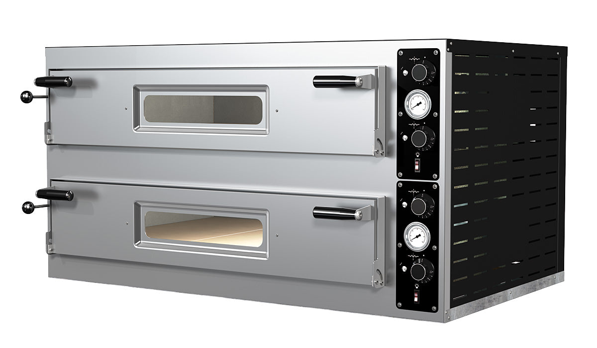 Pizzaofen Vulcano 66 Breit - 2 Kammern - für 6+6 Pizzen - Schamottboden
