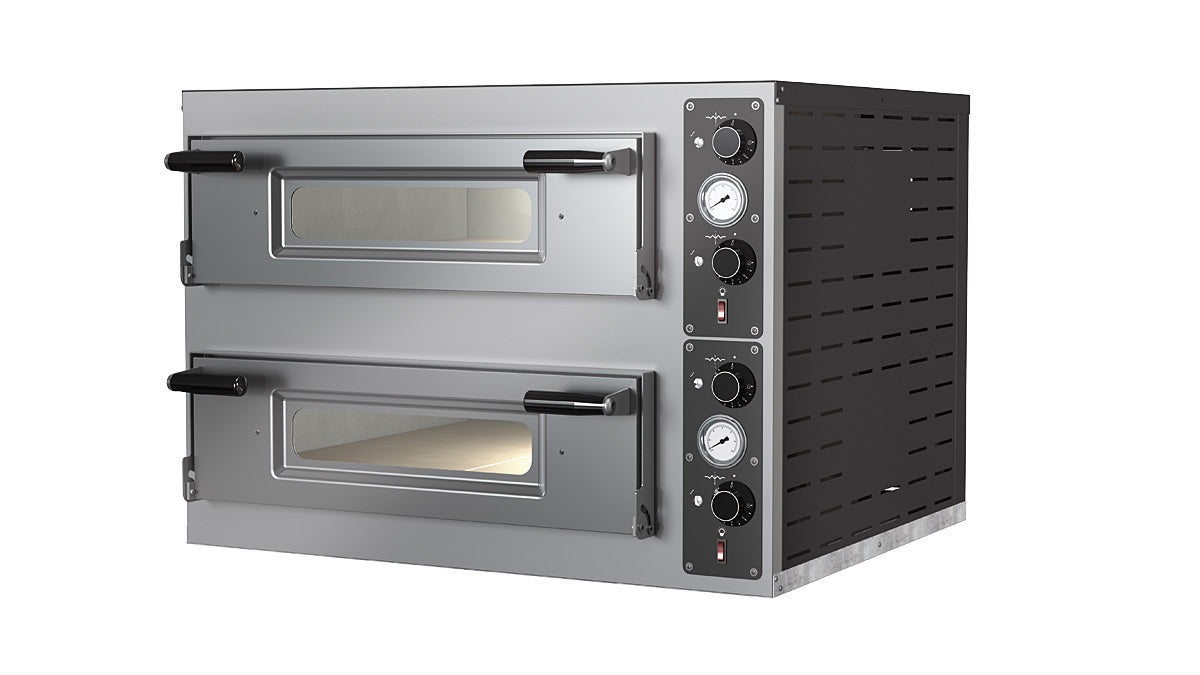 Pizzaofen Vulcano 44 - 2 Kammern - für 4+4 Pizzen - Schamottboden