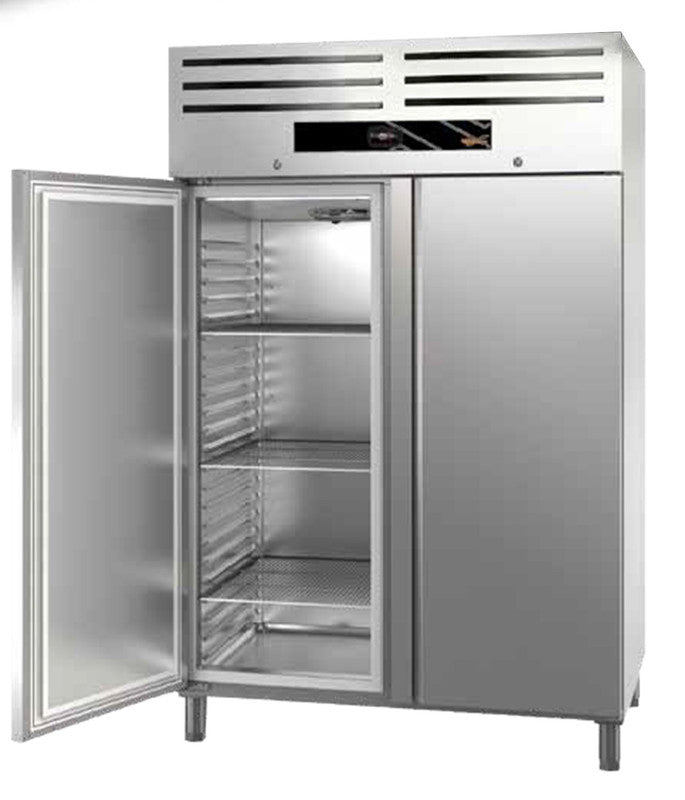 Kühlschrank mit 2 Glastüren - 1186 Liter - Edelstahl AISI304