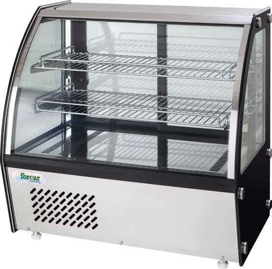 Kühlvitrine Umluft Tischgerät Edelstahl - 160 Liter